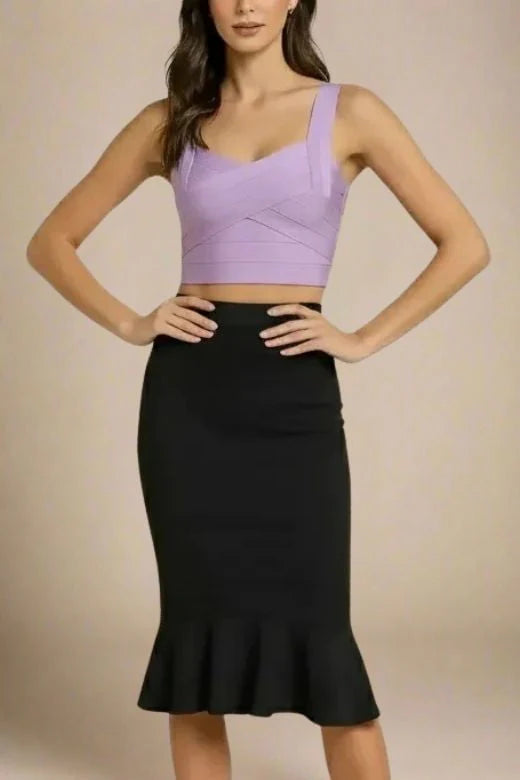 Jay Bandage Crop Top Violet Purple