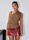 De Tigre Belted Mini Skirt Red