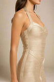 Athena Bandage Mini Dress Gold