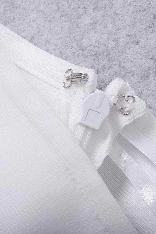 Molly Bandage Midi Dress White Pearl