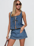 Stefenie Denim Skort Mid Wash Petite