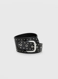 Main Thing Faux Leather Studded Belt Black Silver