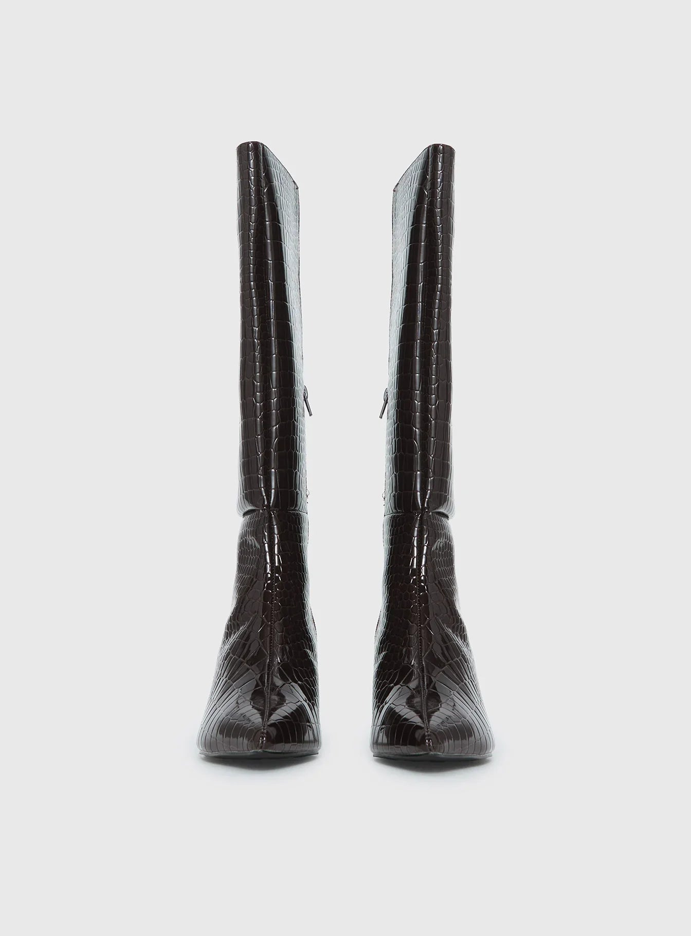 Therapy Dove Knee High Boots Chocolate Croc