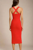 Kendall Bandage Midi Dress Lipstick Red