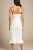 Joy Bandage Midi Dress White Pearl Sale