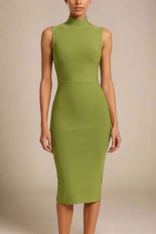 Grace Bandage Midi Dress Olive Green Sale
