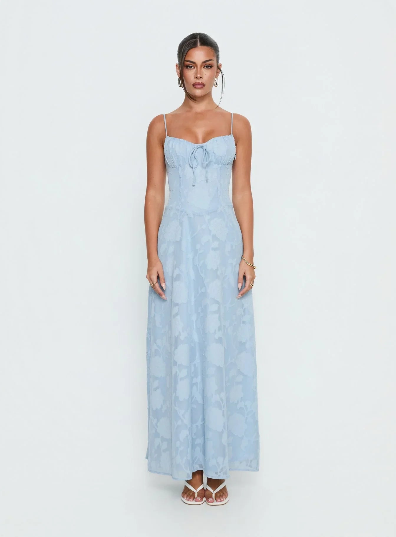 Members Only Maxi Dress Blue Burnout