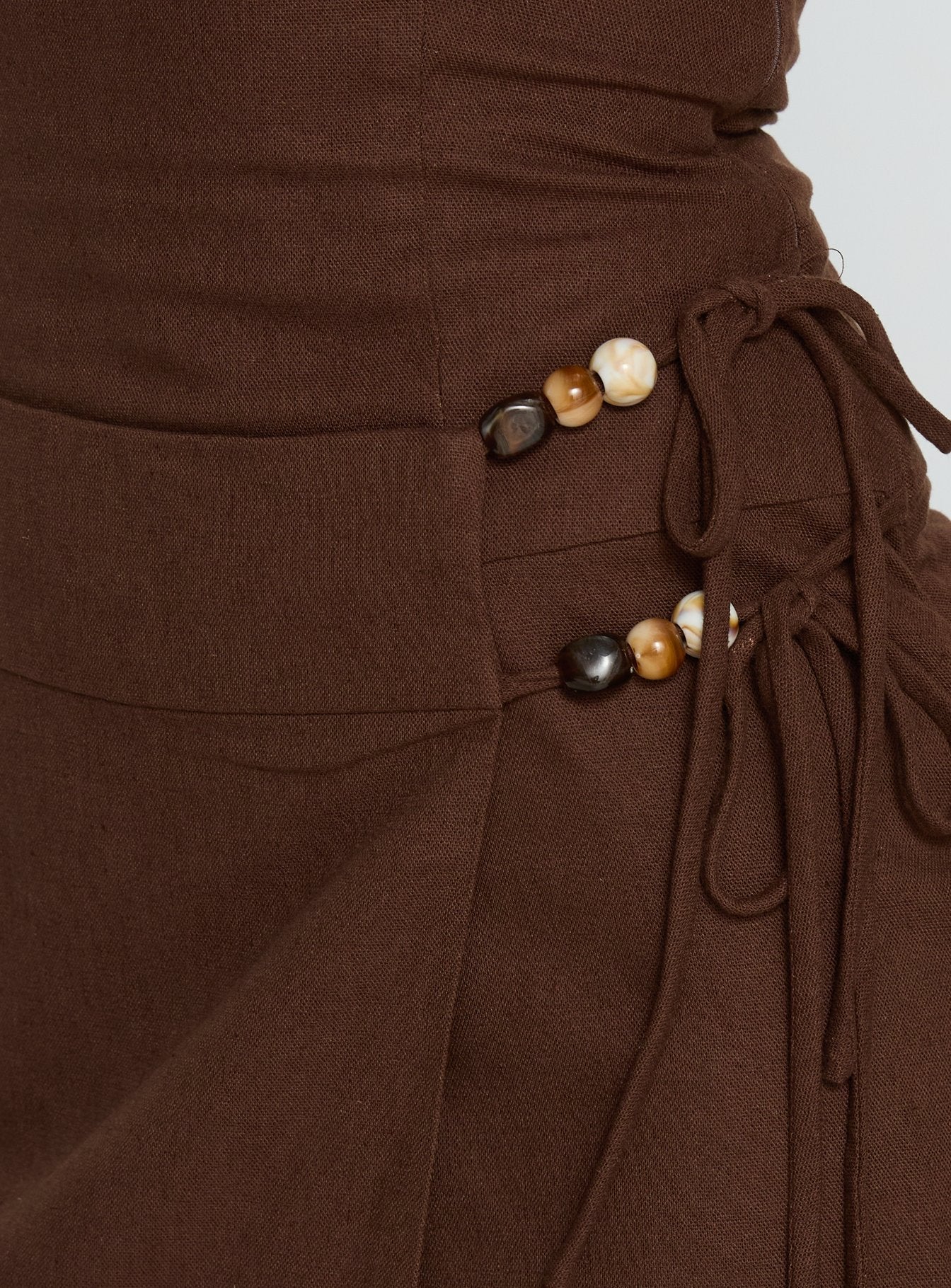 Rynara Strapless Beaded Mini Dress Chocolate