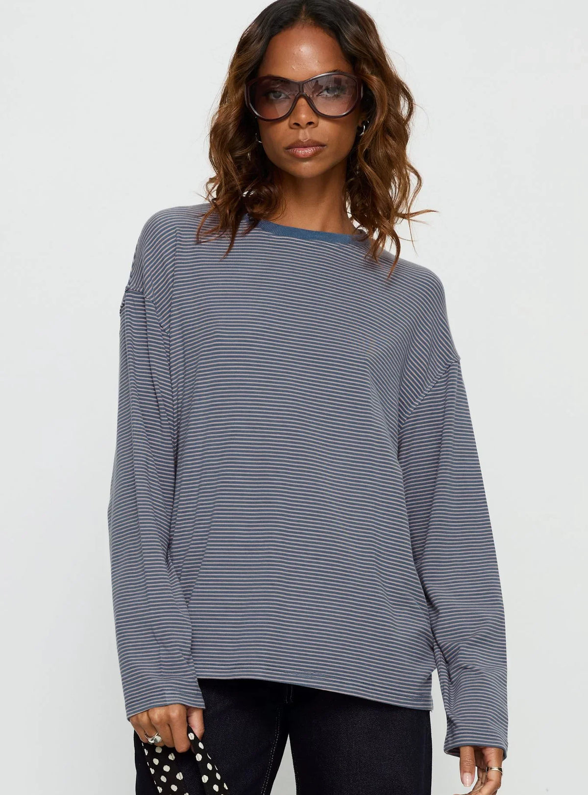 Marlah Long Sleeve Top Blue Stripe