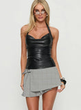 Call Your Bluff Asymmetrical Mini Skirt Grey Multi