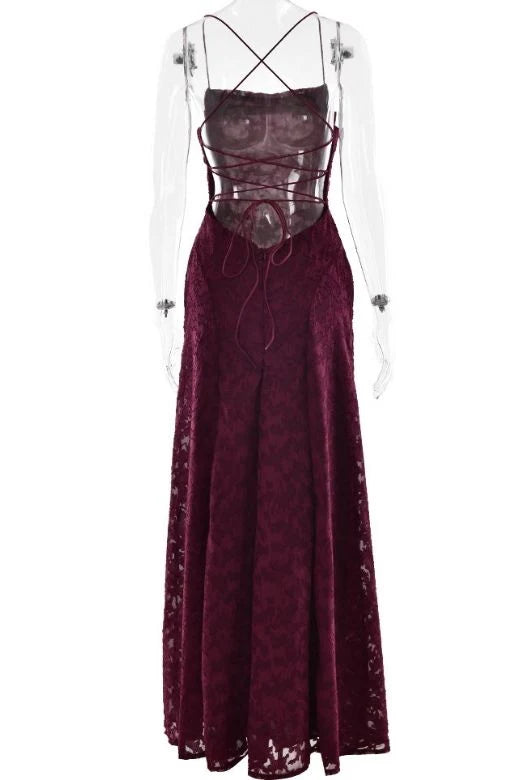 Ivy Bodycon Maxi Dress Red Wine