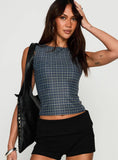 Your Main One Top Navy Check