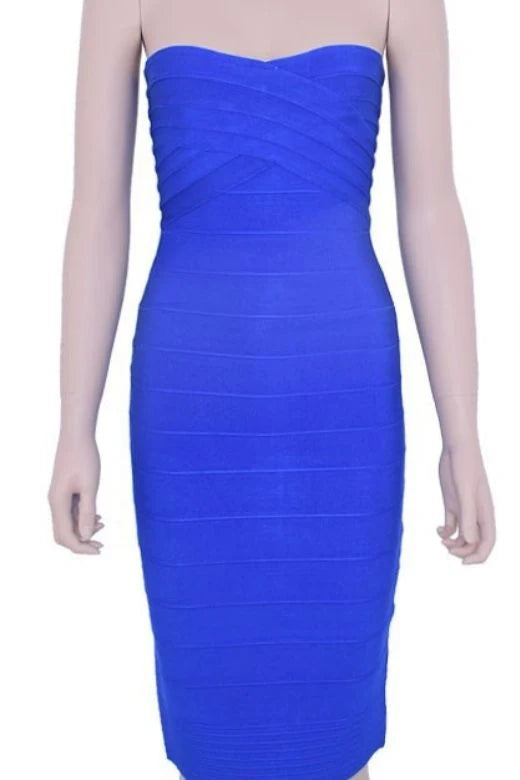 Aaliyah Bandage Midi Dress Royal Blue Sale
