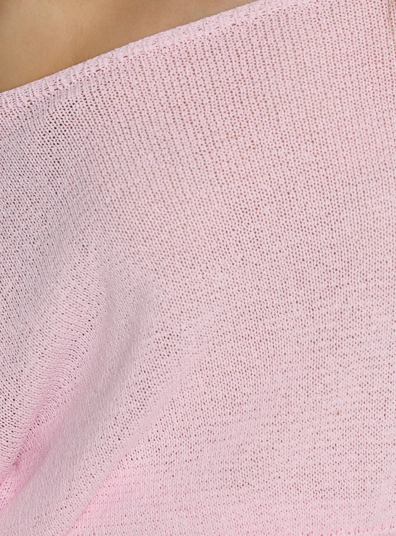 Xaria Off Shoulder Knit Sweater Pink