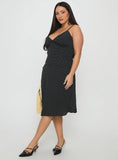 Cabernet Asymmetrical Set Black Polka Curve