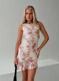Molita Ruffle Hem Mini Dress Cream