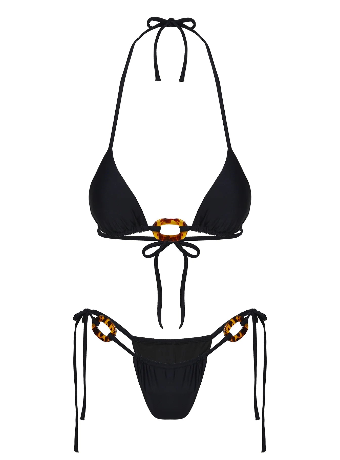 Jenner Tie Side Bikini Bottoms Black