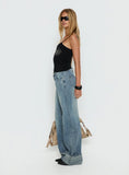 Ezia Wide Cuff Baggy Jeans Raw Denim