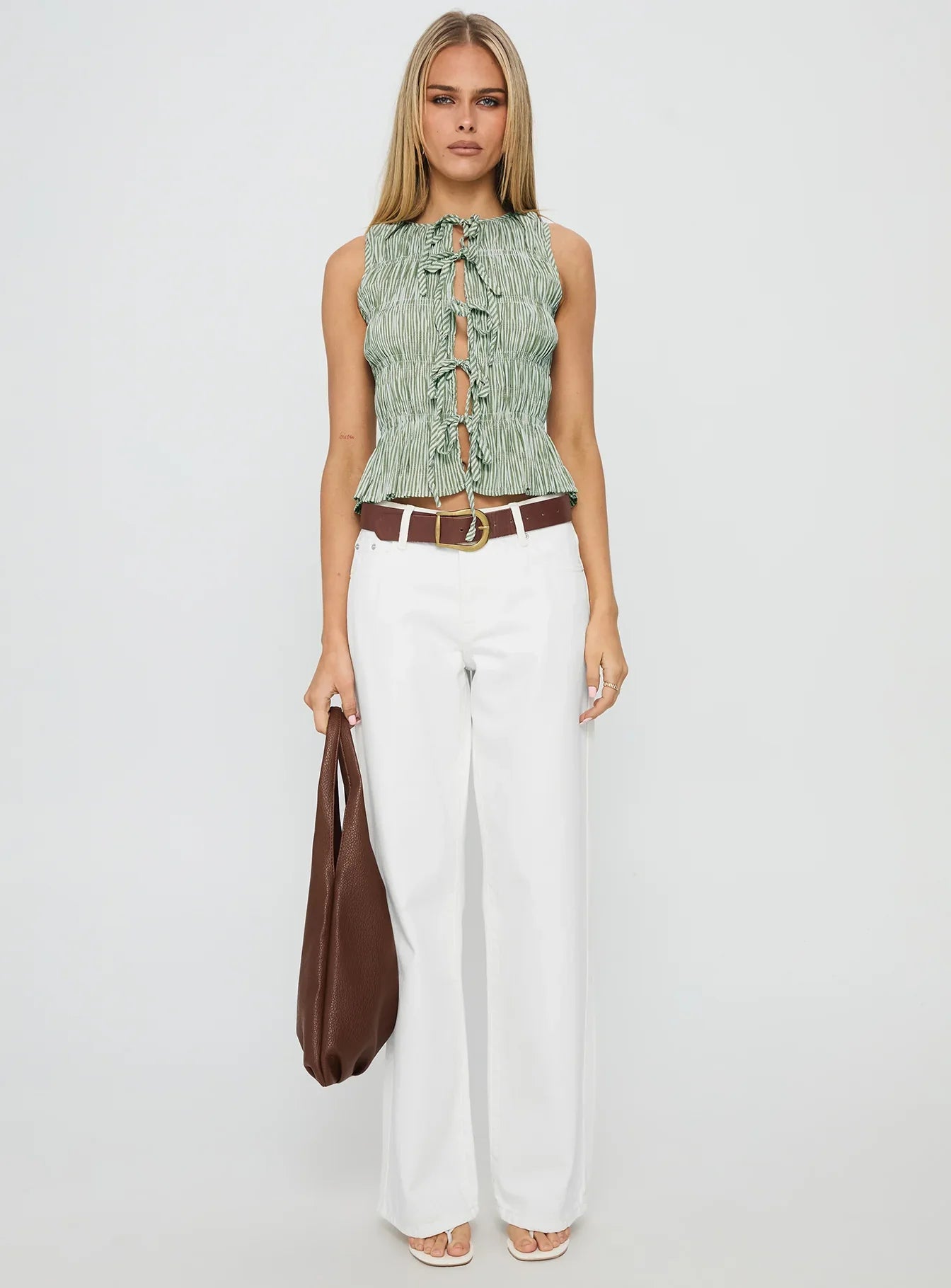 Serenitia Mid Rise Straight Leg Relaxed Jeans White Wash