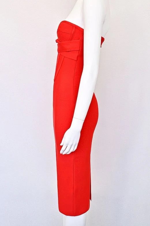 Miles Bodycon Midi Dress Lipstick Red
