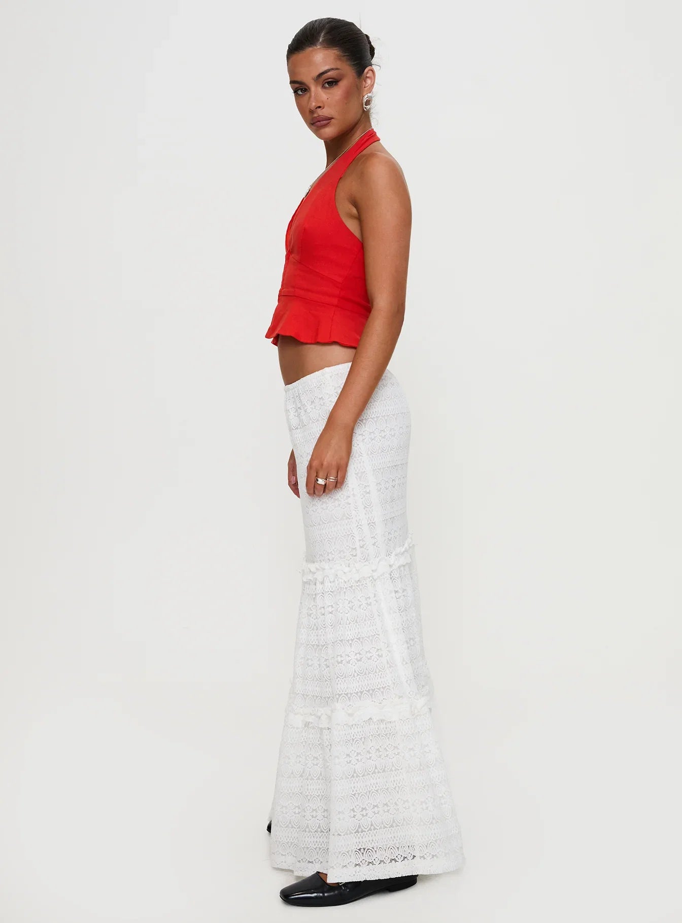 Buttacupe Lace Maxi Skirt White