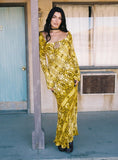 Setting Sun Long Sleeve Maxi Dress Yellow Black