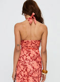 Casablanca Halter Top Red Floral