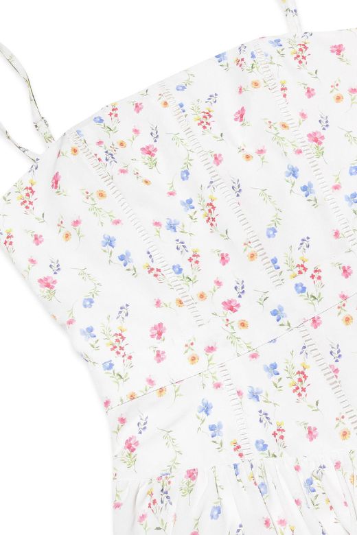 Tasmin Midi Dress White Print Sale