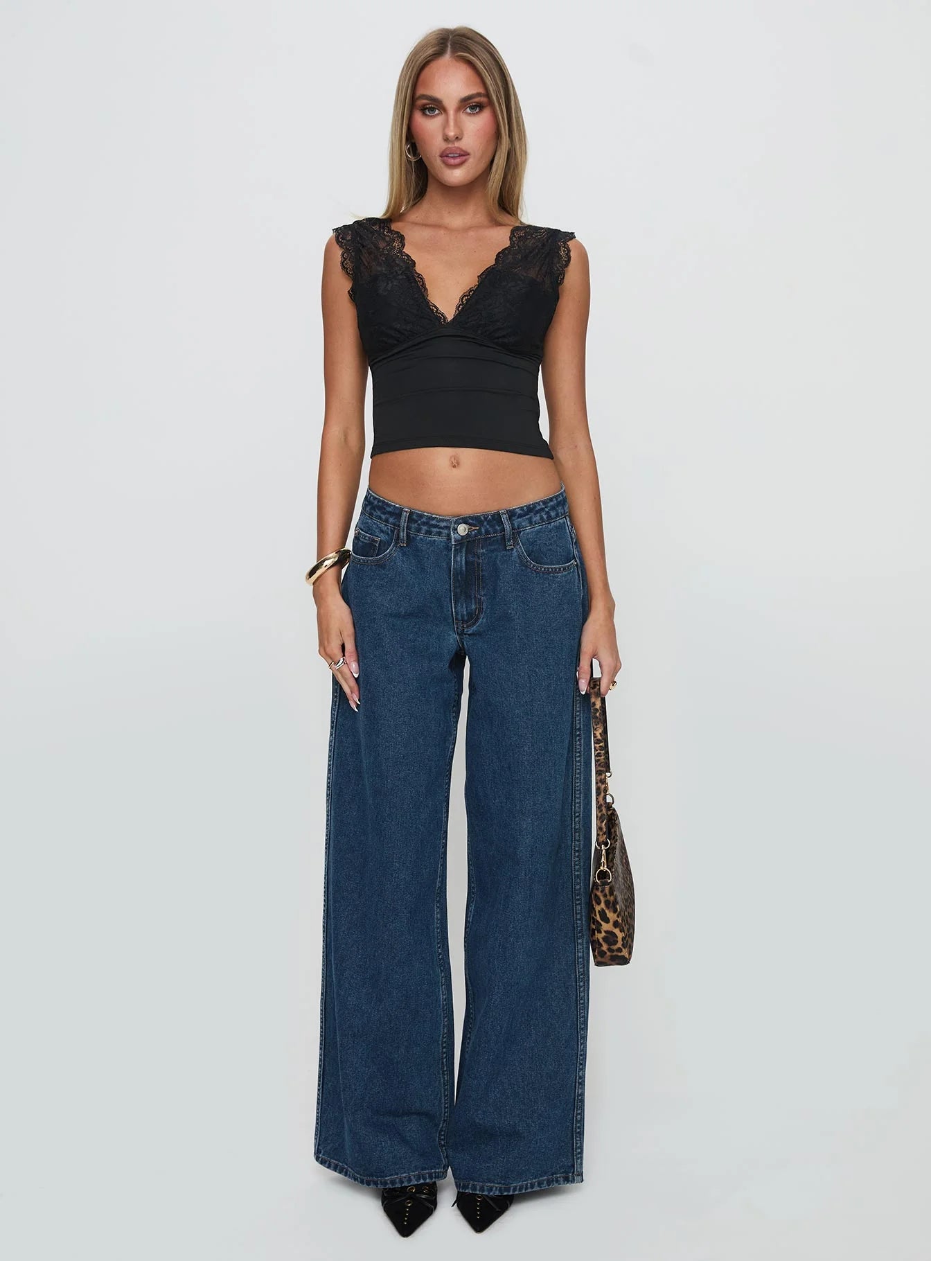 Ramos Low Rise Denim Jeans Dark Blue Wash