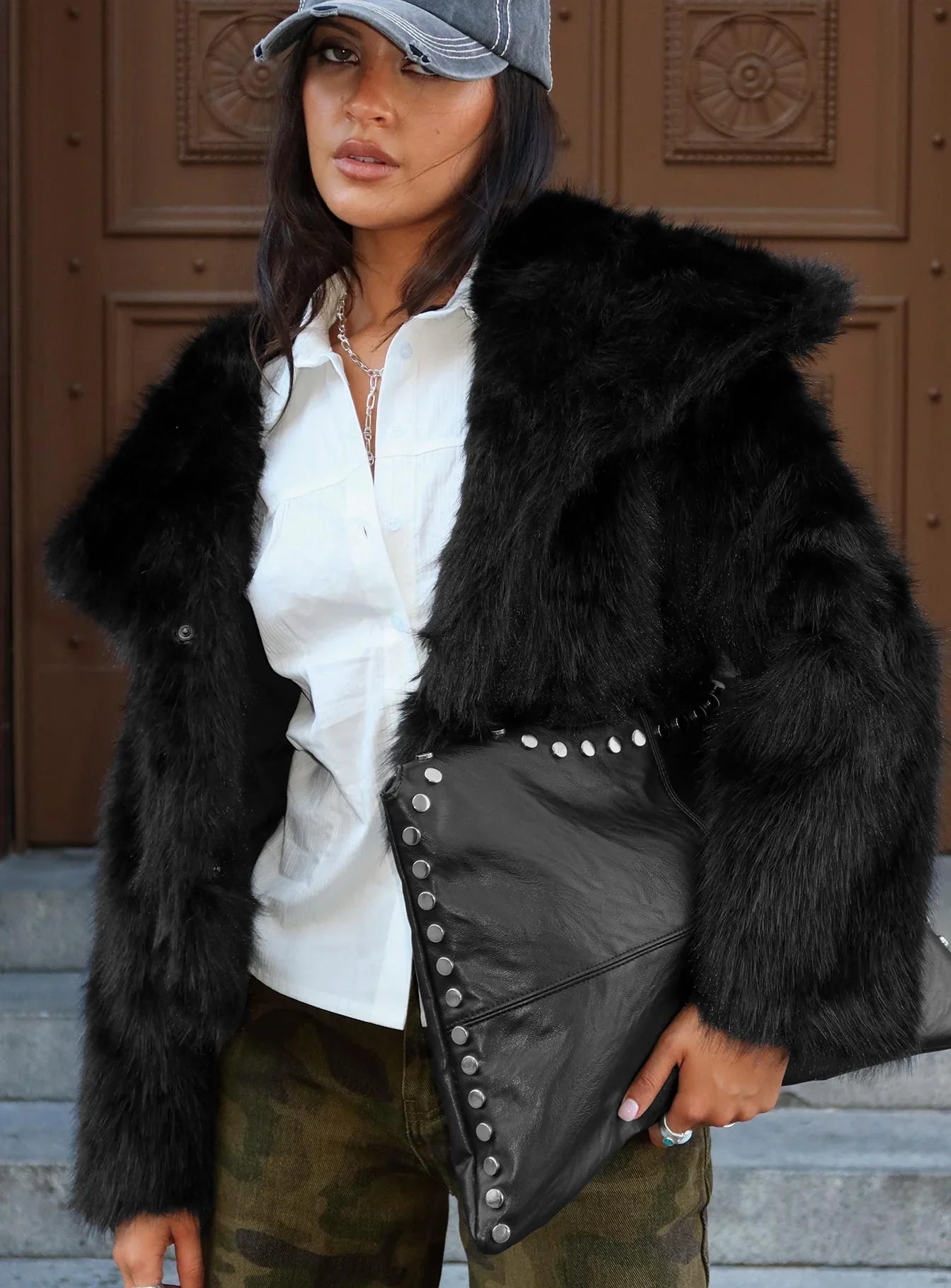 Wayland Faux Fur Jacket Black