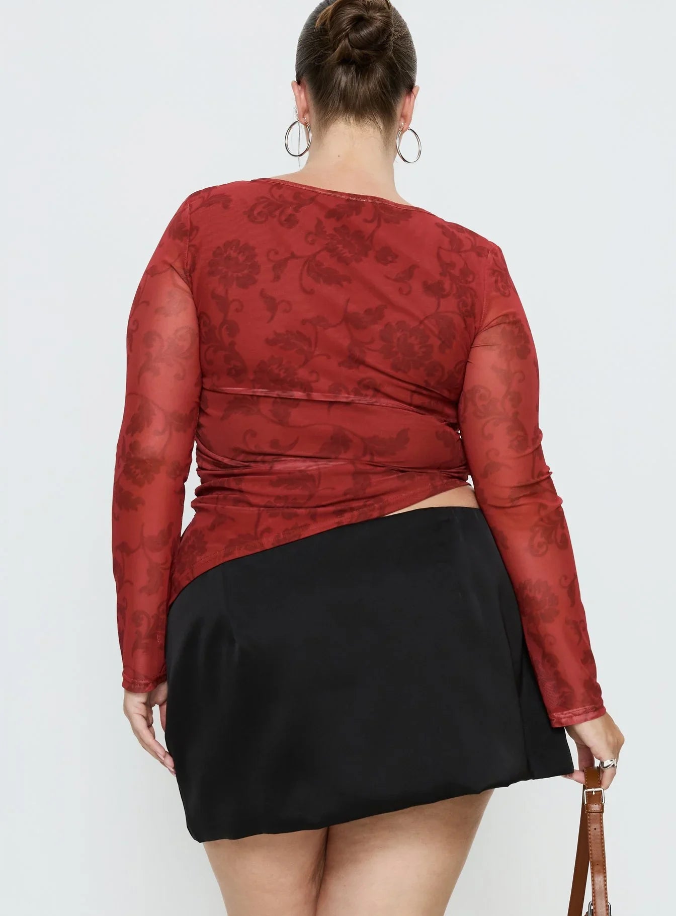Nadya Satin Tailored Mini Skirt Black Curve