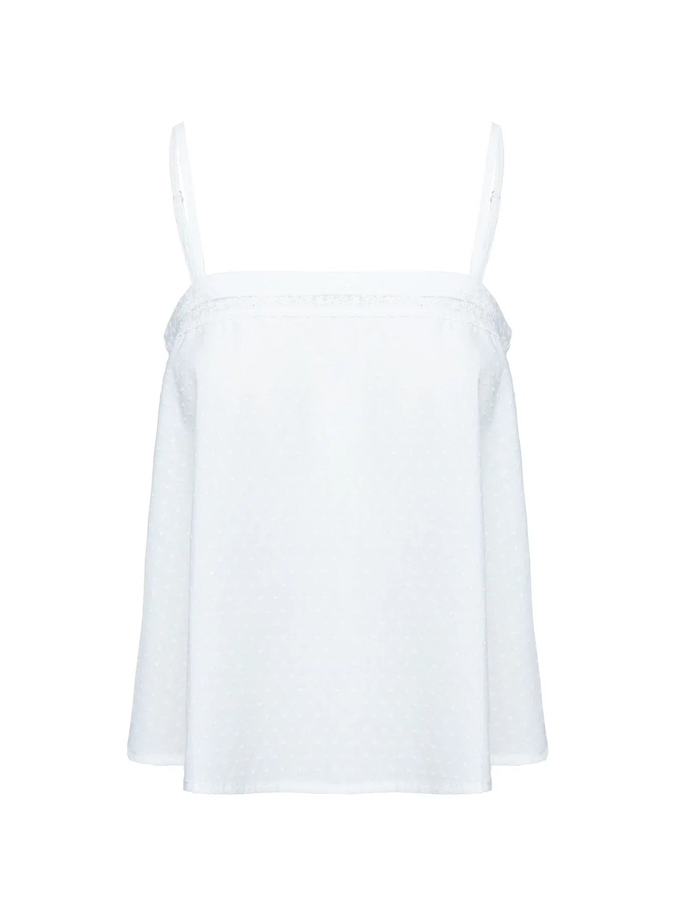 Invisible String Lace Sleep Top White