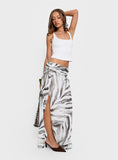 Kiden Split Maxi Skirt Zebra
