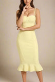 Joy Bandage Midi Dress Sun Yellow Sale