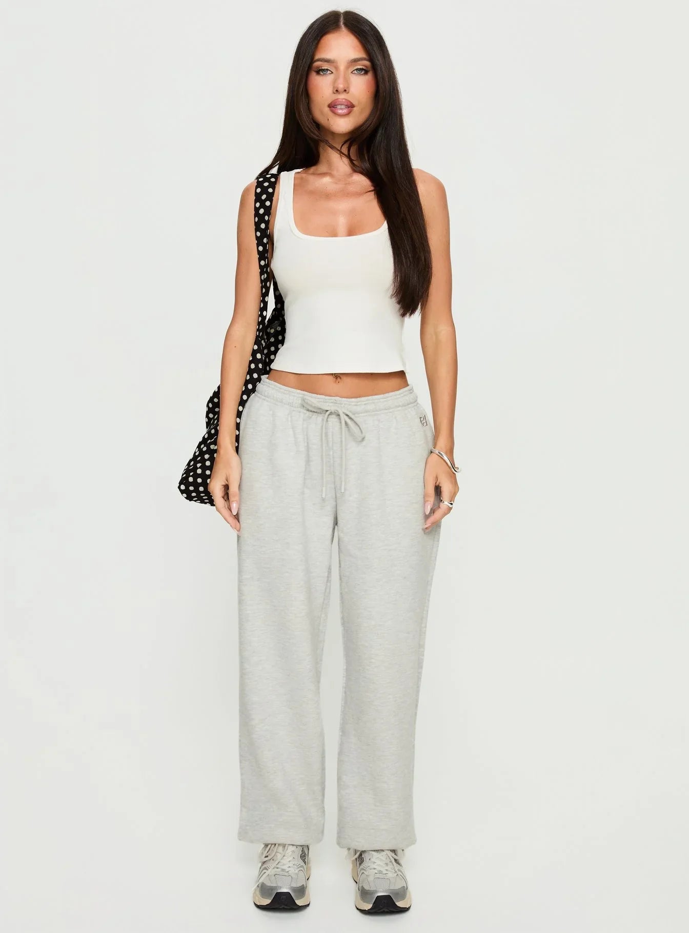 Caspa Dream Fleece Oversized Ankle Cuff Jogger Grey Marle