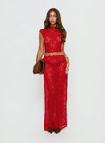 Vionna Lace Top Red