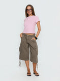 Settle Down Terry Baby Tee Pink Stripe
