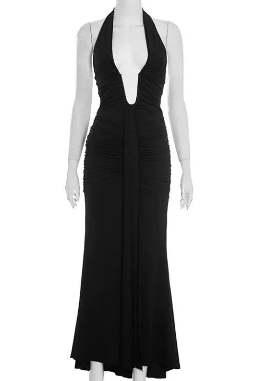 Bella Bodycon Wrap Maxi Dress Classic Black Sale