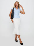 Mathylda Asymmetrical Lace Maxi Skirt White
