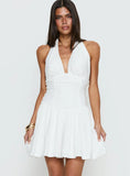 Imojen Halter Mini Dress White