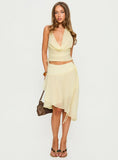 Evaleine Chiffon Cowl Neck Top Baby Yellow