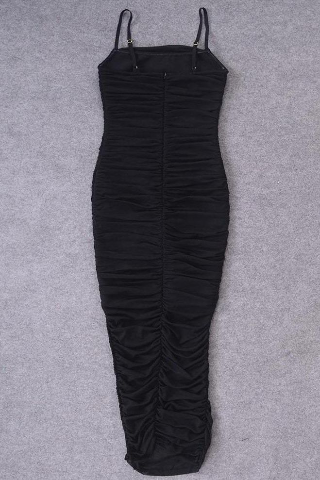 Zoe Bodycon Wrap Maxi Dress Classic Black