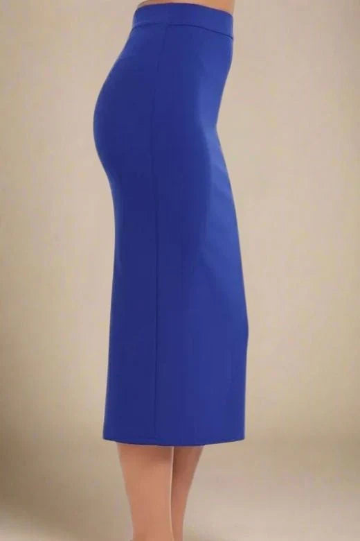 Pencil High Waist Bandage Midi Skirt Navy Blue