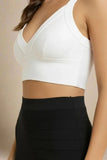 Bee Bandage Crop Top White Pearl