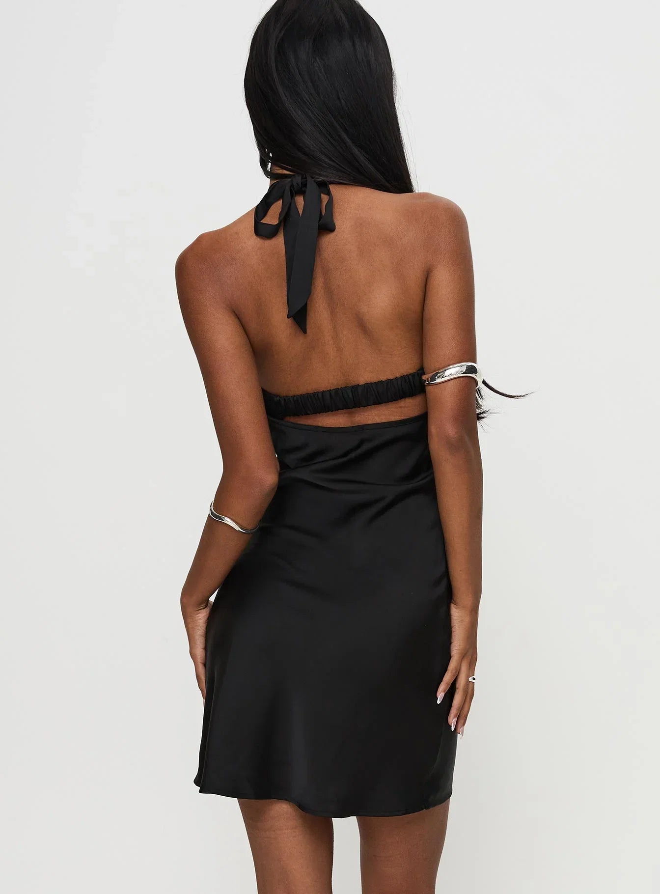 Tempeste Halter Mini Dress Black