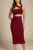 Molly Bandage Midi Dress Red Wine