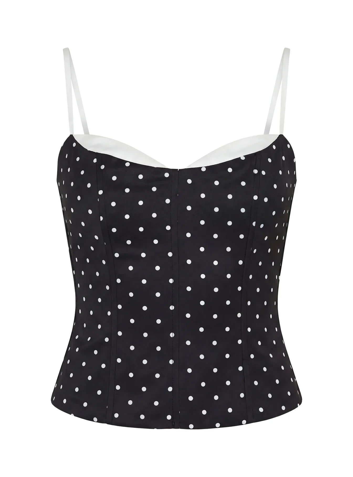 Somani Layered Corset Top Black Polka Dot