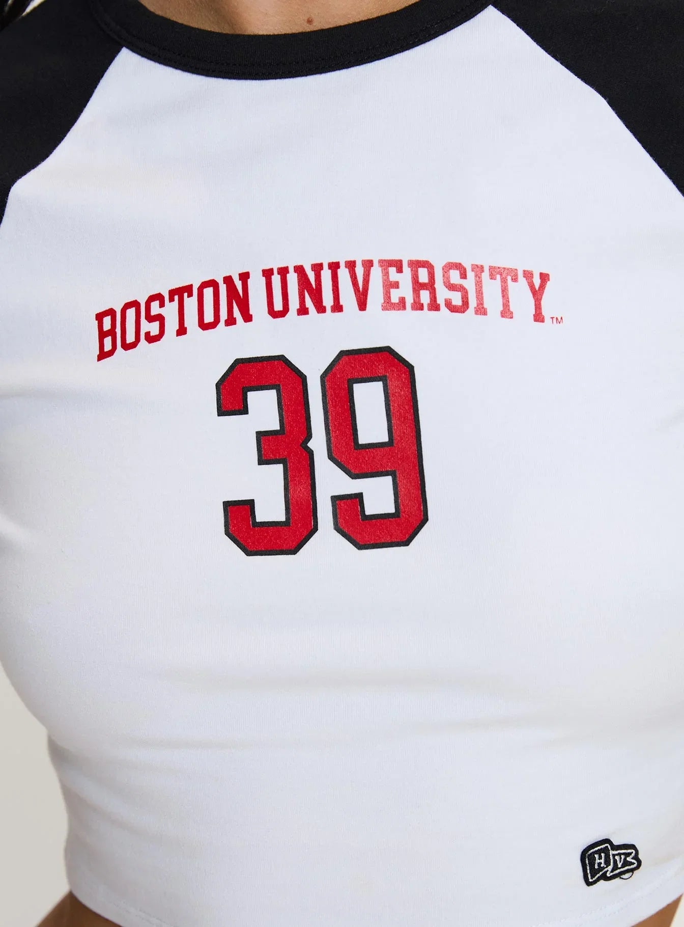 Boston Homerun Graphic Top White Black