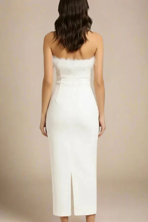 Erin Bandage Maxi Dress White Pearl
