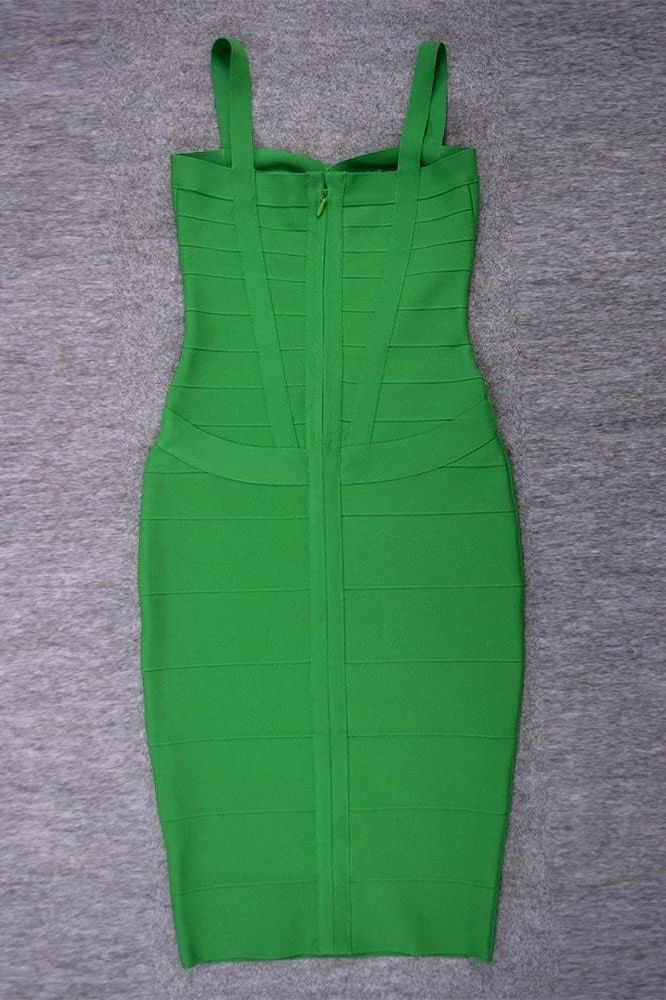 Heidi Bandage Midi Dress Emerald Green